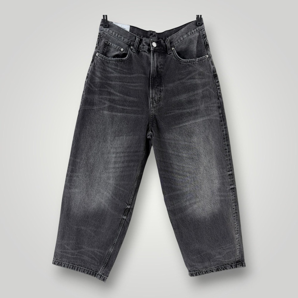 H&M Super Baggy Jeans Mens 34x30 Gray Wide Leg Relaxed Y2K Skater Denim